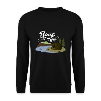 Back at home angler gift - Unisex Sweatshirt - black - Front - Alina (178cm) & Michal (187cm)