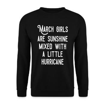 March girls are sunshine mixed - Unisex Sweatshirt - black - Front - Alina (178cm) & Michal (187cm)