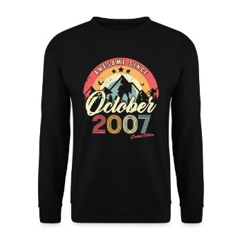 Birthday Gift In October 2007 Vintage - Unisex Sweatshirt - black - Front - Alina (178cm) & Michal (187cm)