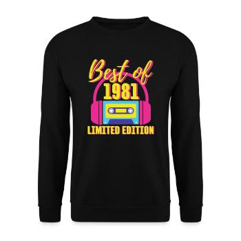 42nd Birthday Best of 1981 Cassette Tape Retro 80s - Unisex Sweatshirt - black - Front - Alina (178cm) & Michal (187cm)