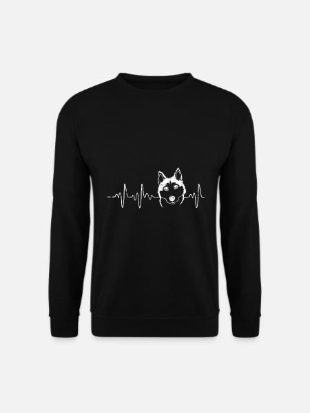 Herzschlag Husky - Unisex Pullover - Schwarz