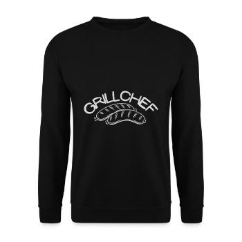 GRILL KOCH CHEF SPRUCH GESCHENK IDEE - Unisex Pullover - Schwarz - Vorne - Alina (178cm) & Michal (187cm)