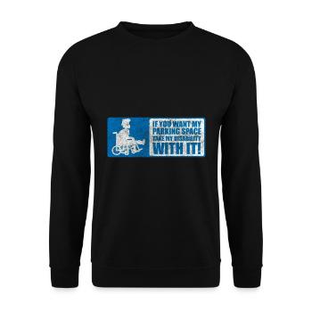 Behinderung Handicap - Unisex Pullover - Schwarz - Vorne - Alina (178cm) & Michal (187cm)