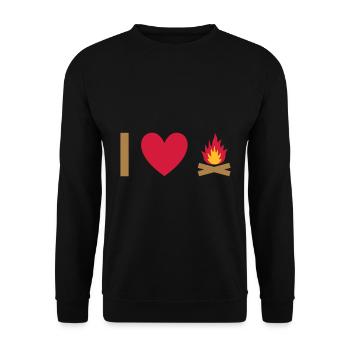 J’adore le feu de camp - Sweat-shirt Unisexe - noir - Devant - Alina (178cm) & Michal (187cm)