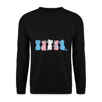 LGBT Transgender Katze Transsexuell - Unisex Pullover - Schwarz - Vorne - Alina (178cm) & Michal (187cm)