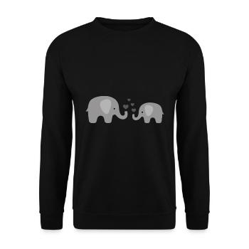 Sweet elephant baby and mom with hearts - Unisex Sweatshirt - black - Front - Alina (178cm) & Michal (187cm)