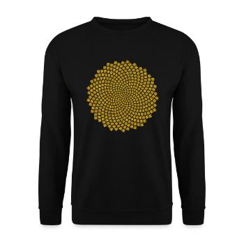 Sonnenblume Fibonacci Mathematik Goldener Schnitt - Unisex Pullover - Schwarz - Vorne - Alina (178cm) & Michal (187cm)