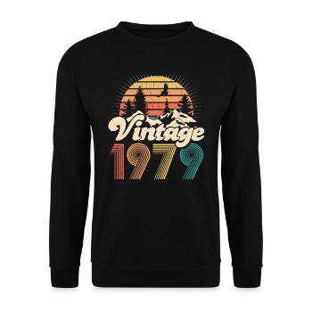 Vintage 1979 40e anniversaire cadeau rétro - Sweat-shirt Unisexe - noir - Devant - Alina (178cm) & Michal (187cm)