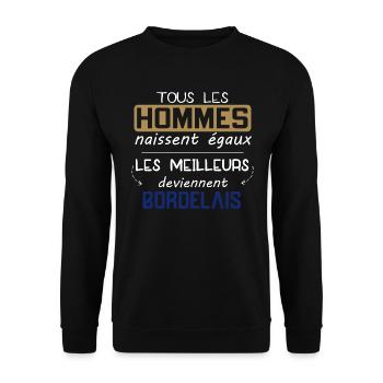 Bordelais - Aquitaine - Ville - France - Cadeau - Sweat-shirt Unisexe - noir - Devant - Alina (178cm) & Michal (187cm)