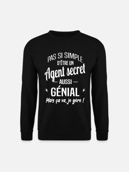 Agent secret - Sweat-shirt Unisexe - noir