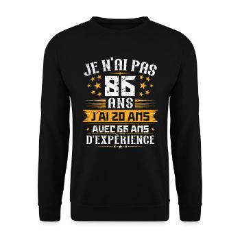 Je n'ai pas 86 ans, Cadeau d'anniversaire 86 ans - Sweat-shirt Unisexe - noir - Devant - Alina (178cm) & Michal (187cm)