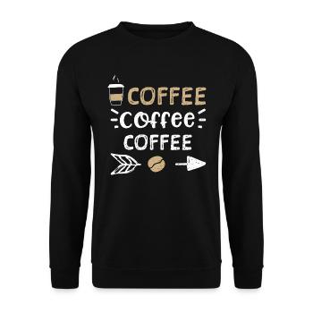 Coffee Coffee Coffee - Coffee - Unisex Pullover - Schwarz - Vorne - Alina (178cm) & Michal (187cm)