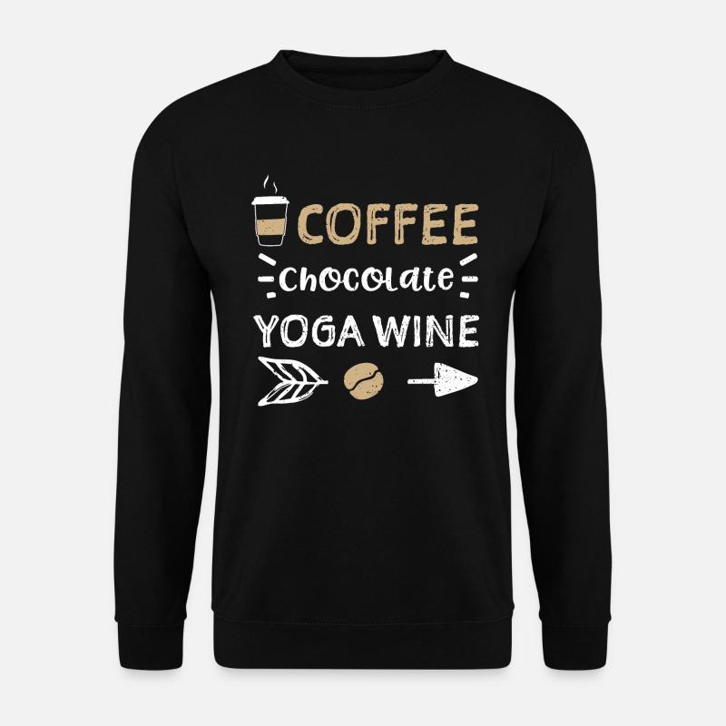 Coffee Chocolate Yoga Wine - Unisex Sweatshirt - black