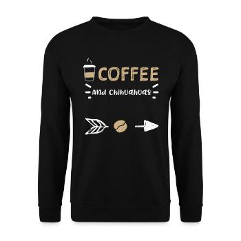 Coffee And Chihuahuas - Coffee - Unisex Pullover - Schwarz - Vorne - Alina (178cm) & Michal (187cm)