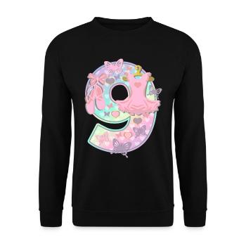 Ballerina 9. Geburtstagsparty Nummer 9 - 9 Jahre - Unisex Pullover - Schwarz - Vorne - Alina (178cm) & Michal (187cm)