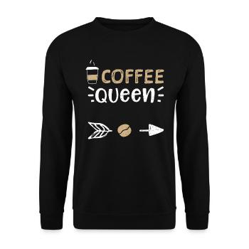 Coffee Queen - Coffee - Unisex Pullover - Schwarz - Vorne - Alina (178cm) & Michal (187cm)
