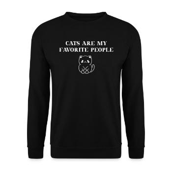 Chat mignon Les chats sont mes idées cadeaux préférées - Sweat-shirt Unisexe - noir - Devant - Alina (178cm) & Michal (187cm)