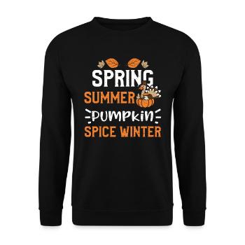 Spring Summer Pumpkin Spice Winter - Unisex Sweatshirt - black - Front - Alina (178cm) & Michal (187cm)