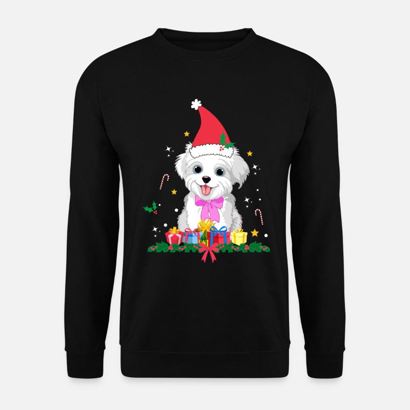Hund Weihnachten. Weihnachtsgeschenk - Unisex Pullover - Schwarz
