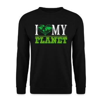 Earth Day I Love My Planet Earth - Unisex Sweatshirt - black - Front - Alina (178cm) & Michal (187cm)