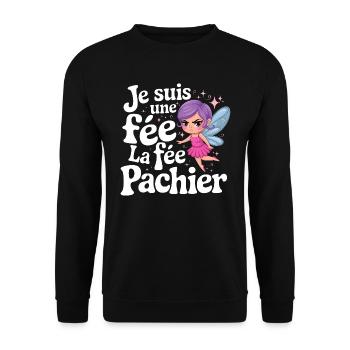 Je Suis Une Fée Pachier Femme Humour - Sweat-shirt Unisexe - noir - Devant - Alina (178cm) & Michal (187cm)