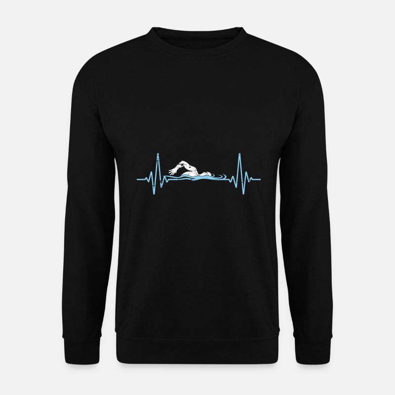 Herzschlag Schwimmen - Unisex Pullover - Schwarz