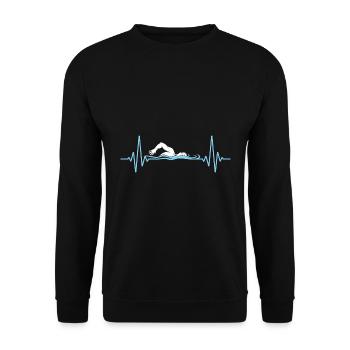 Nageur Fréquence pouls Natation - Sweat-shirt Unisexe - noir - Devant - Alina (178cm) & Michal (187cm)