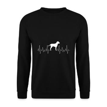 pulse labrador heart dog gift - Unisex Sweatshirt - black - Front - Alina (178cm) & Michal (187cm)