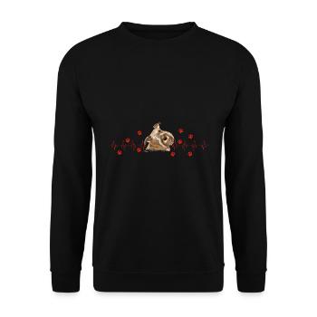 Zwergschnauzer Herzschlag Lustige Hundehalter - Unisex Pullover - Schwarz - Vorne - Alina (178cm) & Michal (187cm)