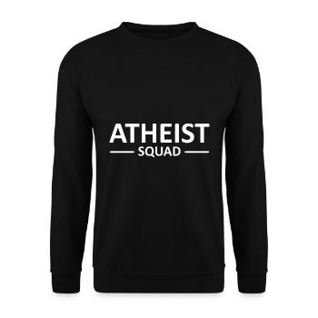 Atheismus Sprüche | Atheisten Atheist Geschenkidee - Unisex Pullover - Schwarz - Vorne - Alina (178cm) & Michal (187cm)