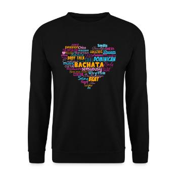 Bachata Heart - Chemise de danse Bachata - Sweat-shirt Unisexe - noir - Devant - Alina (178cm) & Michal (187cm)