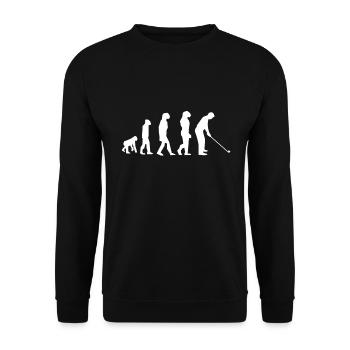 Golf Evolution Golfer Geschenk Golfschläger - Unisex Pullover - Schwarz - Vorne - Alina (178cm) & Michal (187cm)