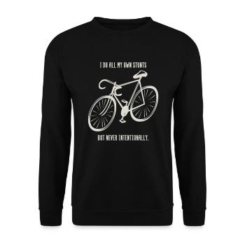 Fahrrad Biker Rad Rennrad Mountainbike Geschenk - Unisex Pullover - Schwarz - Vorne - Alina (178cm) & Michal (187cm)