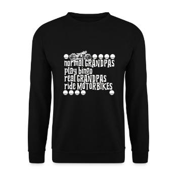 Normal Grandpas Play Bingo Real Grandpas Ride - Unisex Sweatshirt - black - Front - Alina (178cm) & Michal (187cm)