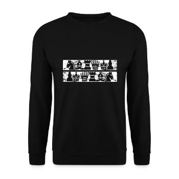 Vintage Vintage Chess Gift Cadeau d'échecs - Sweat-shirt Unisexe - noir - Devant - Alina (178cm) & Michal (187cm)