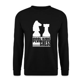 Cool Kids Play Chess Cadeau d'échecs pour enfants - Sweat-shirt Unisexe - noir - Devant - Alina (178cm) & Michal (187cm)