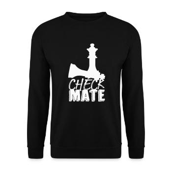 Checkmate Chess Schachgeschenk Chess Gift - Unisex Pullover - Schwarz - Vorne - Alina (178cm) & Michal (187cm)
