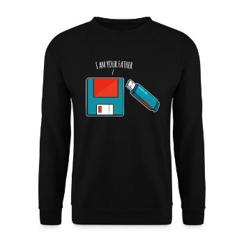 Je suis ton père, une clé USB, un vieil ordinateur - Sweat-shirt Unisexe - noir - Devant - Alina (178cm) & Michal (187cm)
