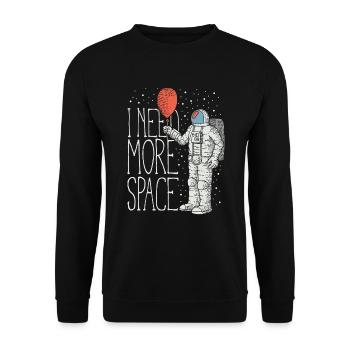 Need More Space Gift Idea - Unisex Sweatshirt - black - Front - Alina (178cm) & Michal (187cm)