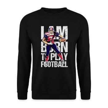 american football player geschenkidee - Unisex Pullover - Schwarz - Vorne - Alina (178cm) & Michal (187cm)