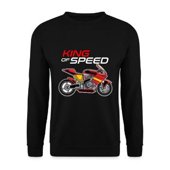 Superbike Racer King Of Speed Geschenkidee - Unisex Pullover - Schwarz - Vorne - Alina (178cm) & Michal (187cm)