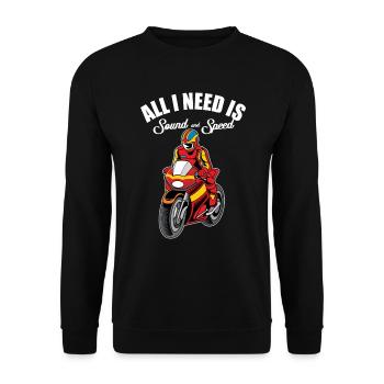 Super Bike World Competition Geschenkidee - Unisex Pullover - Schwarz - Vorne - Alina (178cm) & Michal (187cm)