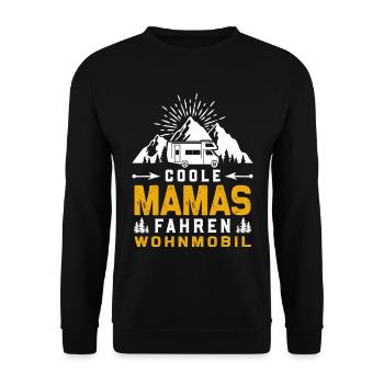 Coole Mamas fahren Wohnmobil - Unisex Pullover - Schwarz - Vorne - Alina (178cm) & Michal (187cm)