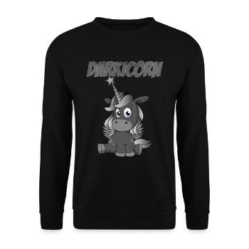 Darkicorn | Idée cadeau gothique licorne sombre - Sweat-shirt Unisexe - noir - Devant - Alina (178cm) & Michal (187cm)