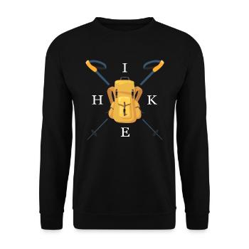 Wanderabenteuer Bergwandern - Unisex Pullover - Schwarz - Vorne - Alina (178cm) & Michal (187cm)