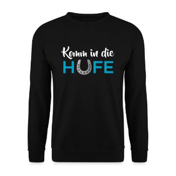 Komm in die Hufe - Unisex Pullover - Schwarz - Vorne - Alina (178cm) & Michal (187cm)