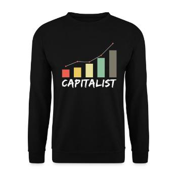 Capitalist - Kapitalist Geld Money Börse Exchange - Unisex Sweatshirt - black - Front - Alina (178cm) & Michal (187cm)