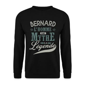 Bernard l homme le mythe la légende humour prénom - Sweat-shirt Unisexe - noir - Devant - Alina (178cm) & Michal (187cm)