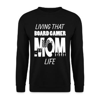 Living That Board Gamer Mom Life Mama Brettspieler - Unisex Pullover - Schwarz - Vorne - Alina (178cm) & Michal (187cm)