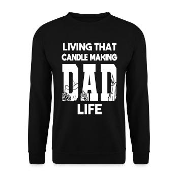 Vivre cette bougie faire papa vie fabricant de bougies - Sweat-shirt Unisexe - noir - Devant - Alina (178cm) & Michal (187cm)